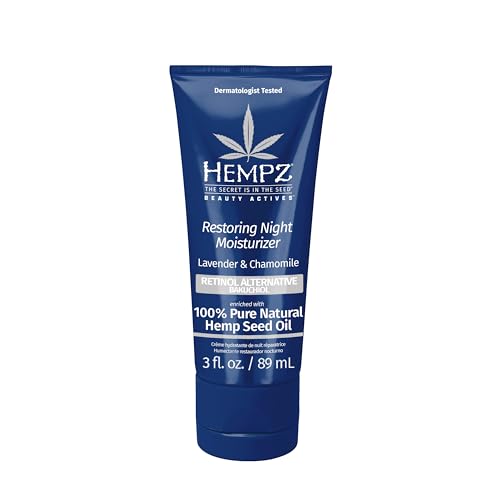 Hempz Lavender & Chamomile Restoring Night Moisturizer - Hydrating Night Cream Rich with Minerals, Vitamin C, & Hempseed Oil to Hydrate & Repair Beauty & Personal Care Hempz