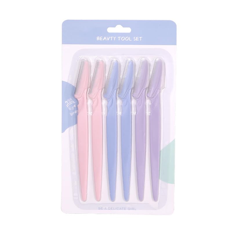 6PCS Eyebrow Shaver with shield Eyebrow Shaver Manual Eyebrow shaver Beauty tool Beauty and Personal Care yubeilvcai