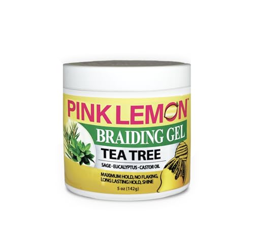PINK LEMON Braiding Gel - Tea Tree - Maximum Hold, No Flaking, Long Lasting Hold, High Shine. For Micro, Inter, Dread, Faux, Loc, Twist, Braid, Edge Beauty & Personal Care PINK LEMON
