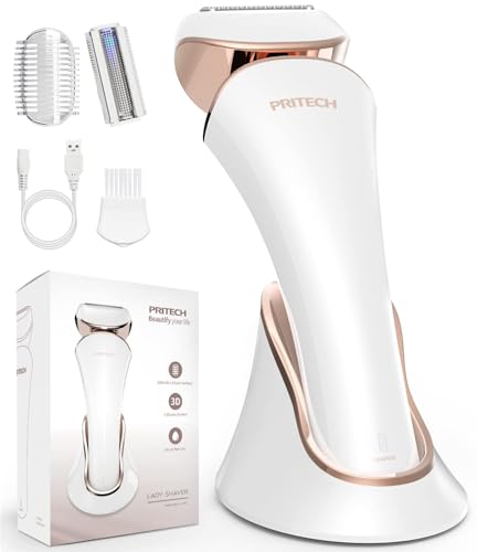 PRITECH Electric Razor for Women - Rechargeable Shaver for Women Portable Lady Shaver for Legs, Arm, Underarms, Bikini, USB Rechargeable, Wet & Dry Beauty and Personal Care PRITECH