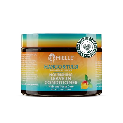Mielle Organics Mango & Tulsi Nourishing Leave In Conditioner for Curly Hair - Moisturizing Leave In Conditioner with Breakage Protection & Scalp Beauty & Personal Care Mielle Organics