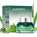 Aloderma Brightening Eye Cream with Organic Aloe Vera - Hydrating Effect for Dark Circles & Puffiness with Caffeine & Sage Oil - Day & Night Eye Care Beauty & Personal Care Aloderma