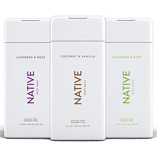 Native Body Wash 3 Pack - Natural Body Wash Women & Men - SLS & Paraben Free - Cucumber & Mint, Coconut & Vanilla, Lavender & Rose Beauty & Personal Care Native