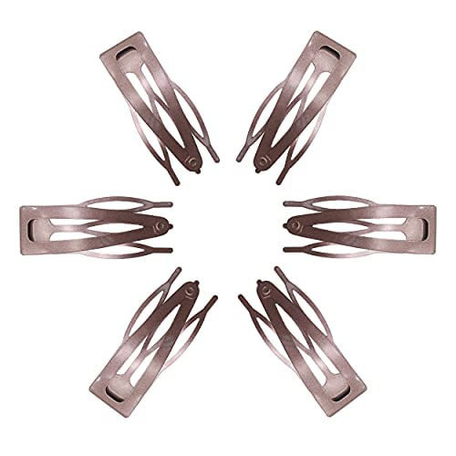 Dofash Double Grips 4.5CM/1.77 Inch Small Hair Clips Hair Barrettes Snap Clips Metal Accessories For Woman-6 Count (Brown) Beauty & Personal Care Dofash