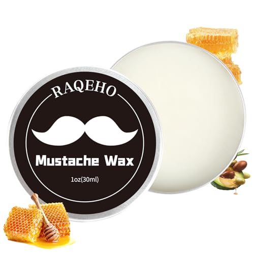 RAQEHO 1oz Mustache Wax For Men - Unscented Strong Hold Moustache Beard Wax Styling Paste Thickener Grooming Balm Cera Para Barba De Hombre Beauty and Personal Care RAQEHO