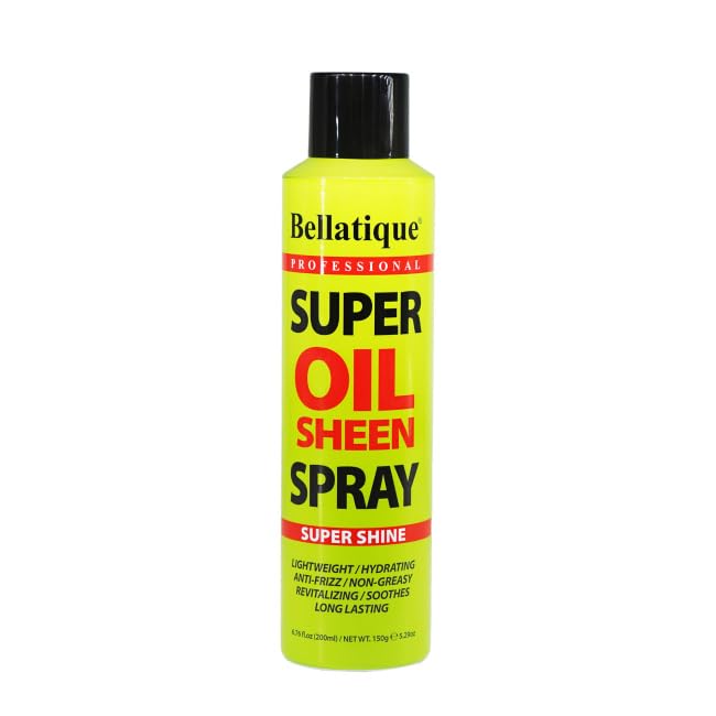 BELLATIQUE Super Oil Sheen Spray (6.76 oz) - Super Shine. Lightweight, Hydrating, Anti-Frizz, Non-Greasy, Revitalizing, Soothes, Long Lasting, Deep Beauty & Personal Care BELLATIQUE