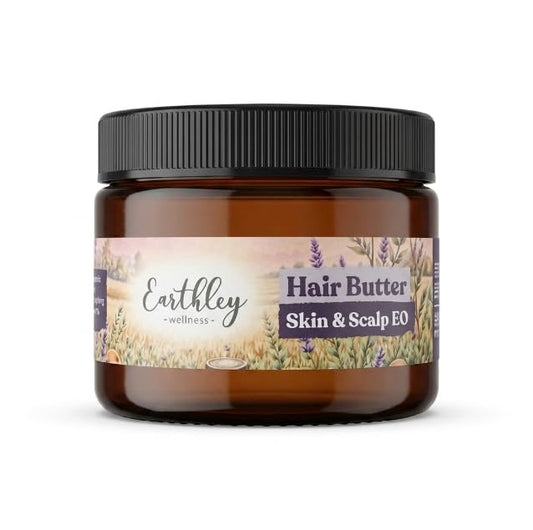 Earthley Wellness Hair Butter, Skin & Scalp, Natural Styling Cream (4oz) for Curly, Dry & Textured Hair, Shea Butter, Avocado Oil, Amla Berry & Green Beauty & Personal Care Earthley Wellness