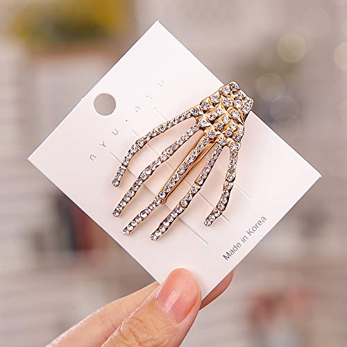 Halloween Hair Accessories for Women Girls - Halloween Costumes Skeleton Hand Hair Clip Hairpin Rhinestone Hair Claw Clips Barettes Christmas Birthday Beauty & Personal Care Sisadodo