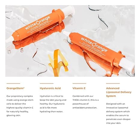 White Orange The Only Vitamin C Serum Made with White Part of Orange, Anti Aging, THDA Hyaluronic Acid Vitamin E OrangeStem®, Hydrating & Brightening Beauty & Personal Care White Orange