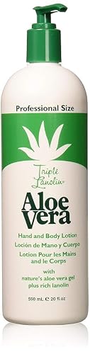 Triple Lanolin Aloe Vera Soothing Lotion (20 Fl Oz) - Professional Bulk Moisturizer for All Skin Types - Deeply Hydrating Aloe & Lanolin Hand and Body Beauty & Personal Care Triple Lanolin