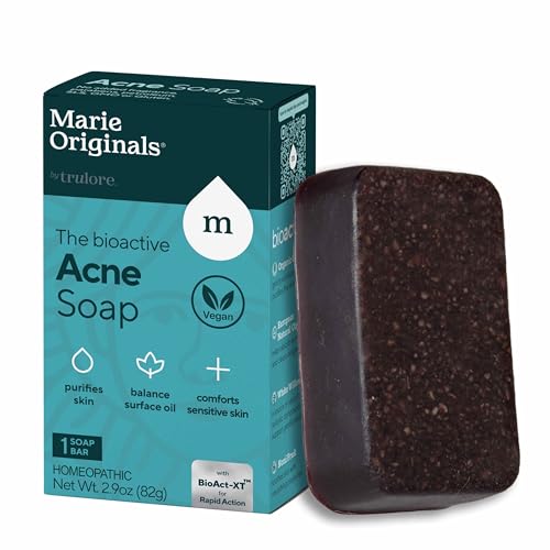 Marie's Original Acne Bar Soap Cleanser for Face and Body | Acne Treatment with Bentonite Clay, Organic Oat Bran, Noni Fruit Powder, White Willow | Beauty & Personal Care Marie Originals