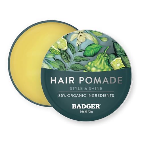 Badger Hair Pomade for Men, Organic, Easy to Use, Subtle Masculine Scent, Medium Hold Hair Pomade with Medium Shine Finish, Nourishes Hair & Scalp 2 Beauty & Personal Care Badger