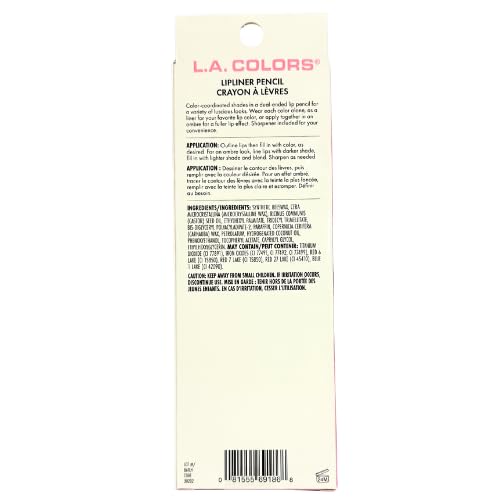LA Colors Matte Red Dual Lipliner - Berry Sweet, Lipliner Pencil with sharpener, 0.13 oz Beauty & Personal Care L.A. COLORS