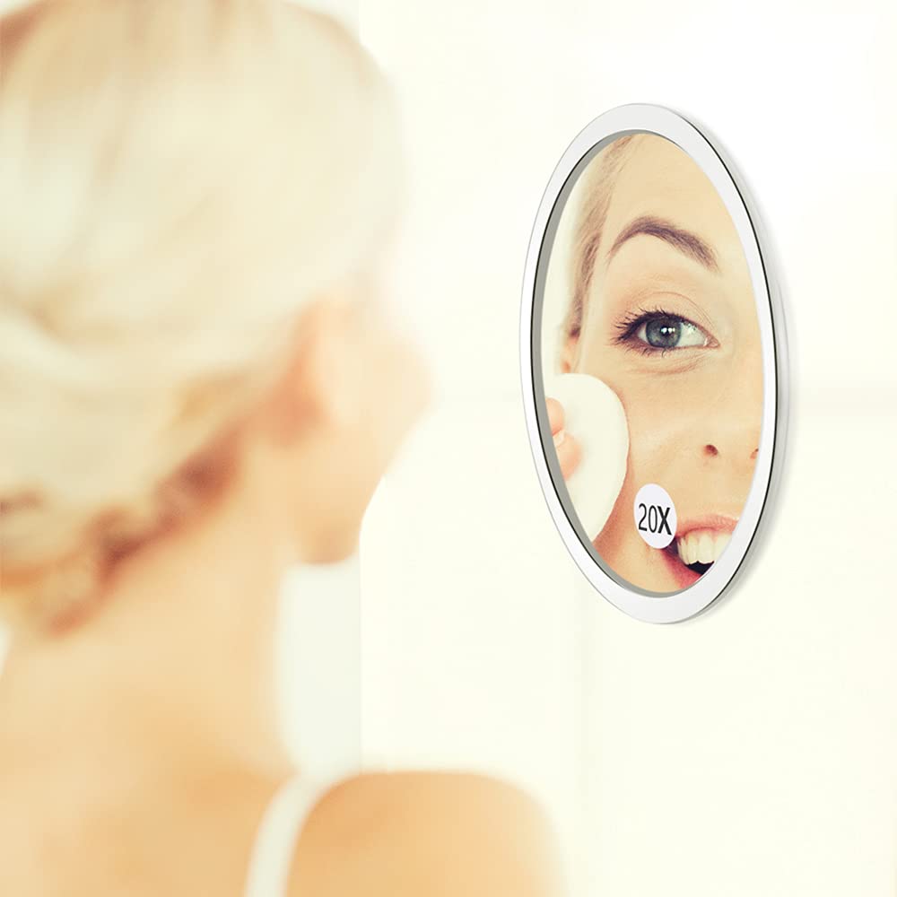 SANTOO 20X Magnifying Mirror - with 3 Mounting Suction Cups - Used for Precise Makeup - Eyebrows/Tweezing - Blackhead/Blemish Removal Beauty & Personal Care SANTOO
