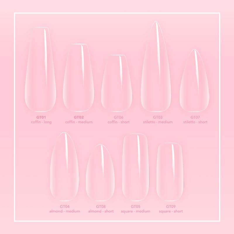 Kiara Sky Gelly Tips Starter Kit | Includes Prep, Primer, Builder, Top Coat, Tips | Coffin Short Beauty & Personal Care KIARA SKY
