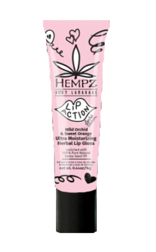 Hempz Lip Action Wild Orchid & Sweet Orange Lip Gloss .044oz Limited Edition Beauty & Personal Care Hempz