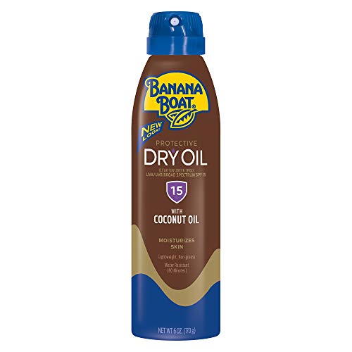 Banana Boat Protective Tanning Dry Oil Clear Spray Sunscreen SPF 15, 6oz, Tanning Sunscreen Spray, Banana Boat Dry Oil SPF 15, SPF Tanning Oil, Dry Beauty & Personal Care Banana Boat