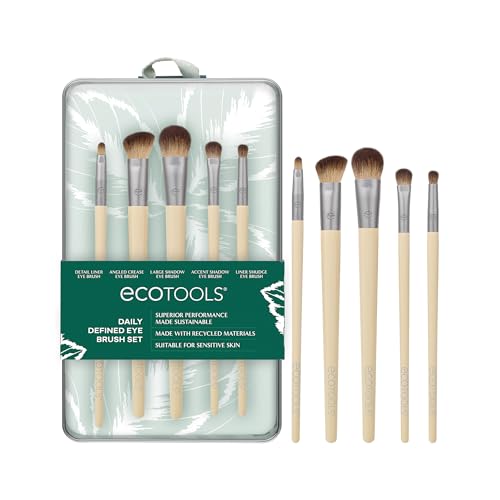 EcoTools Daily Defined Eye Brush Kit, Makeup Brushes For Liquid, Powder, & Cream Eyeshadow & Eyeliner Application, Eco-Friendly Eye Brushes, Synthetic Beauty & Personal Care EcoTools