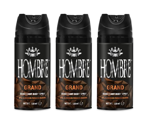 HOMBRE Grand Spray Deodorant for Men - Citrus Marine Mineral Freshness - Long-Lasting Aluminum-Free Body Spray 150 ml (Pack of 3) Beauty and Personal Care HOMBRE