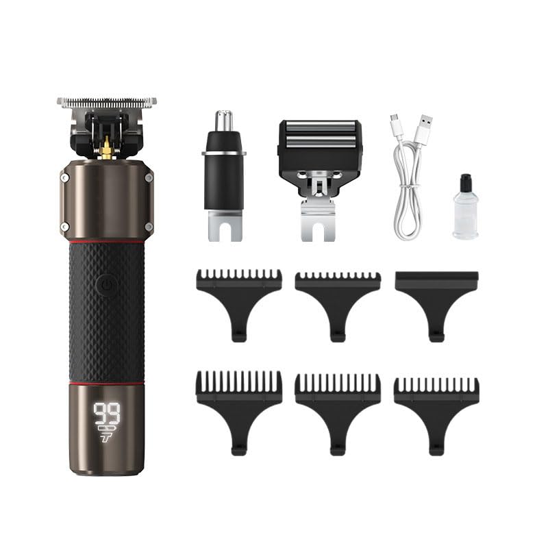 QDKVTNDJZ 3 in 1 Beard Trimmer for Men, Rechargeable Nose Hair Electric Shaver for Mustache Body Face Grooming,Waterproof,2 Gears,LED Display,5 Limit Beauty and Personal Care QDKVTNDJZ