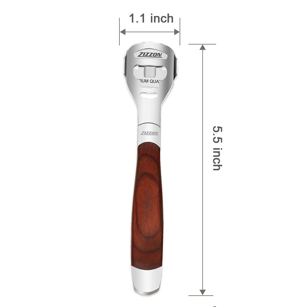 ZIZZON Foot Care Pedicure Callus Shaver Hard Skin Remover Wood Handle 10 Blades ZIZZON Beauty & Personal Care ZIZZON