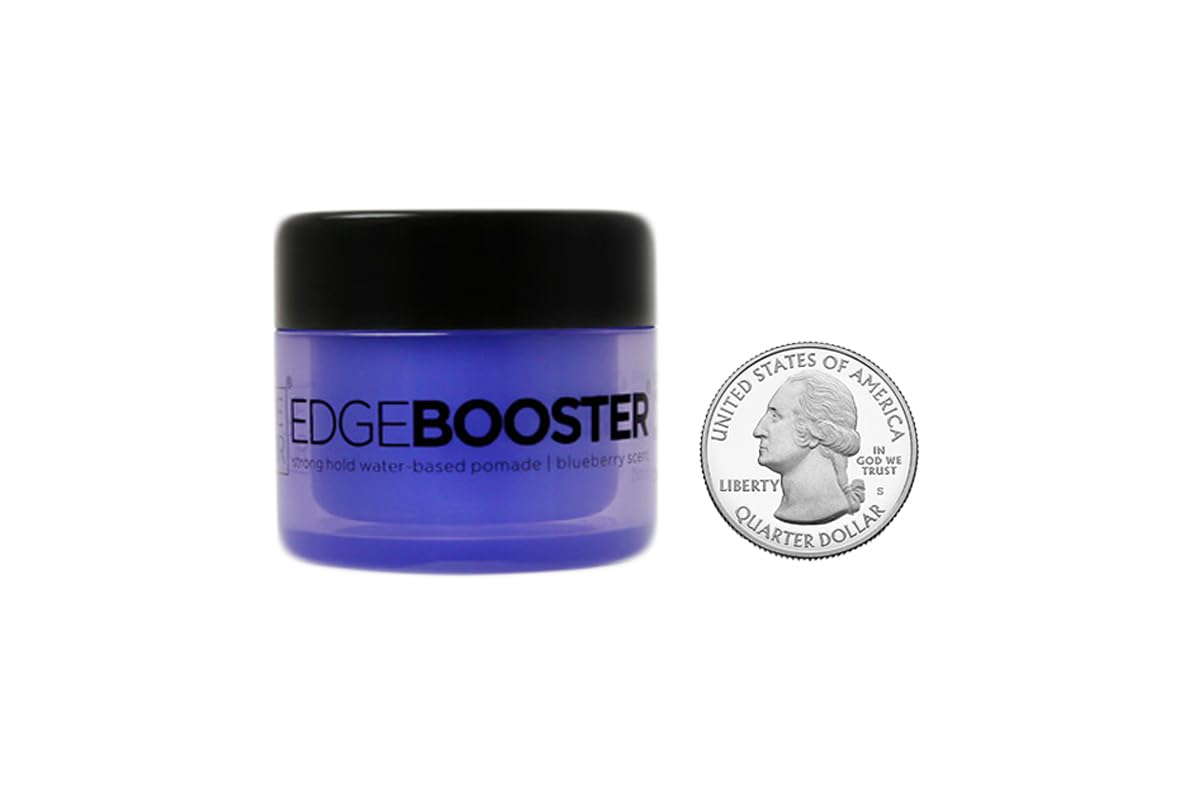 Style Factor EDGEBOOSTER Strong Hold Water-Based Pomade 0.85 Oz Mini Travel Size (0.85 Fl Oz (Pack of 1), Blueberry) Beauty & Personal Care Style Factor