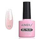 AIMEILI Soak Off U V LED Gel Nail Polish, Hema Free, Cruelty Free, Vegan Nail Art - Sparkle Grapefruit (018) 10ml Beauty & Personal Care AIMEILI