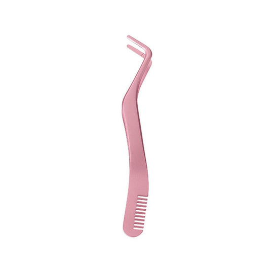 MENGKK Tweezers Stainless Steel False Eyelashes Tweezers Applicator Clip False Eyelashes Wearer with Comb Curved Straight Makeup Tools for Girls Beauty and Personal Care MENGKK