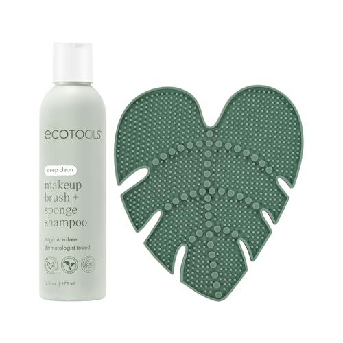 EcoTools Makeup Brush Cleansing Pad + Deep Clean Shampoo Bundle, Brush Cleaner Mat & Makeup Brush Cleanser For Deep Cleaning Tools, Clean Formula Beauty and Personal Care EcoTools Default Title