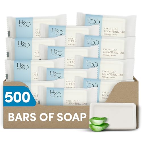 Travel Size Hotel Bar Soap 500 Count 1 oz Cleansing Bars Guest Amenities for Hotels Vacation Rentals and Short Term Rentals Paraben Free Green Tea Beauty & Personal Care H2O Therapy