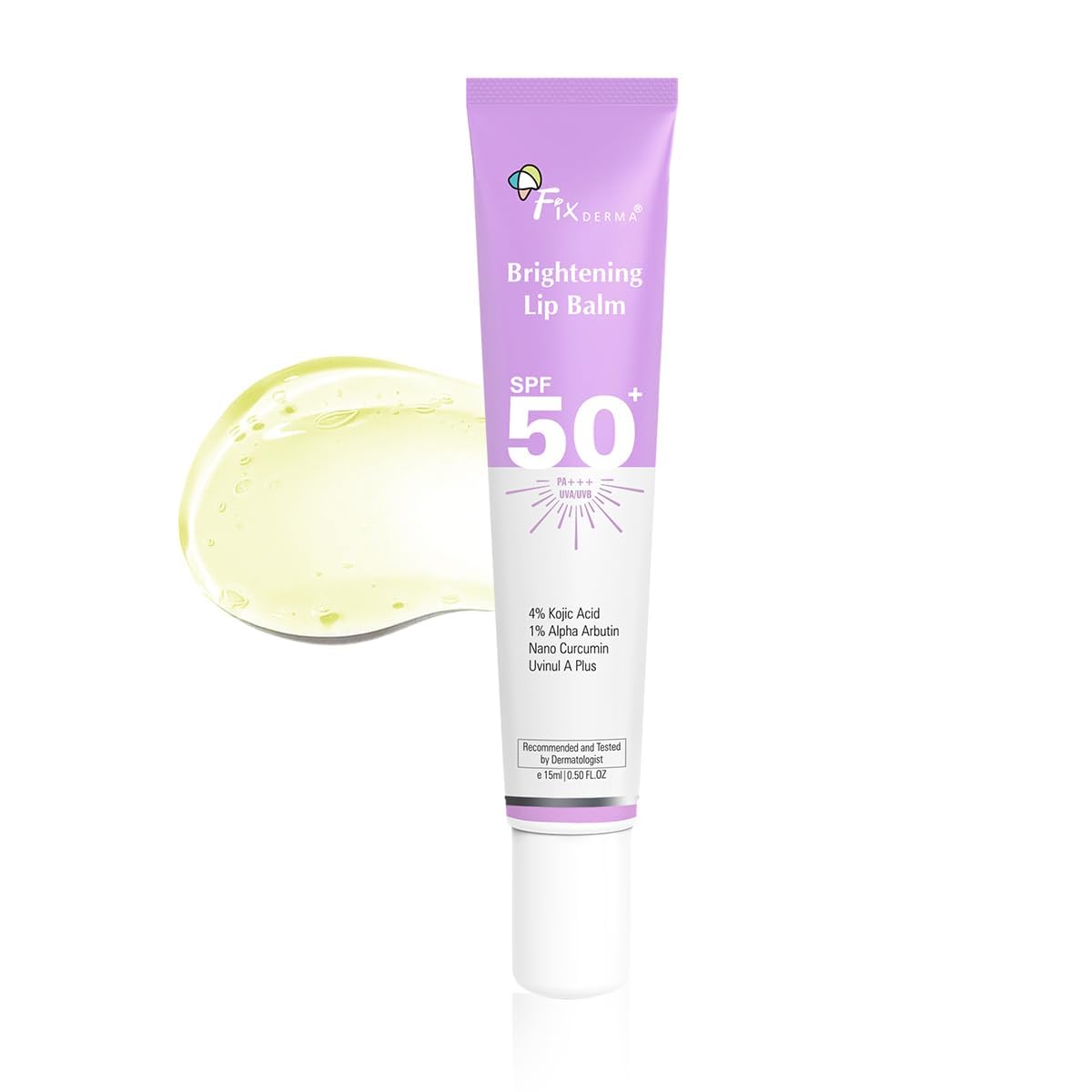 Fix-derma Brightening Lip Balm With SPF 50 PA+++ for Pigmented & Dry Lips - 4% Kojic Acid, 2% Alpha Arbutin - Moisturizes, Hydrates & Brightens Beauty and Personal Care Krishva
