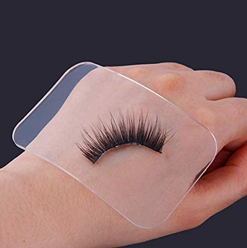 DNHCLL 2 PCS Reuseable Eye Lashes Pads Pallet Stand, Rectangle Soft Silicone Eyelash Extension Pad Eye Lash Glue Stand Tray Holder(Pink and Clear) Beauty & Personal Care DNHCLL