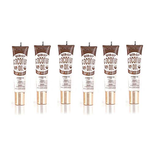 Ruby Kisses Broadway Vita-Lip Clear Lip Gloss (Coconut Oil 6 Pack), Ultra-Hydrating & Soothing Formula with Vitamin Oils, High-Shine Non-Sticky Beauty & Personal Care Ruby Kisses