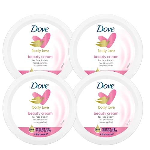 Dove Nourishing Body Care, Face, Hand, and Body Beauty Cream for Normal to Dry Skin Lotion for Women with 24-Hour Moisturization, 4-Pack, 2.53 Oz Each Beauty & Personal Care Dove