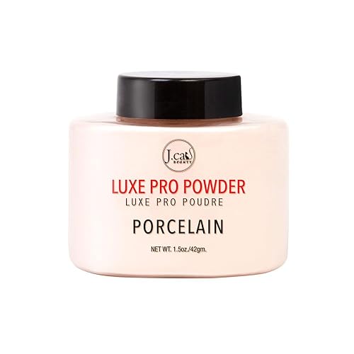 J.Cat Beauty Luxe Pro Makeup Setting Powder, Matte Finish, Helps Absorb Oil and Minimizes Pores, Suitable for Baking, Shade Porcelain, 1.5 Oz Beauty & Personal Care J.CAT BEAUTY