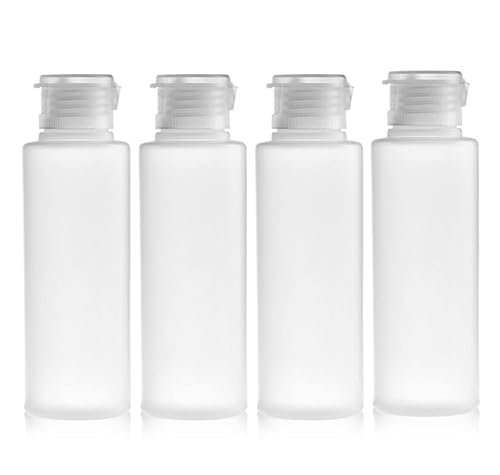 Bamboopack 4 Pcs 100ml 3.3oz Leak Proof Refillable Plastic Bottle Squeeze Containers Liquid Containers Squeeze Tube Transparent Dispenser Toiletries Beauty & Personal Care Bamboopack
