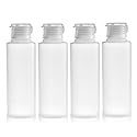 Bamboopack 4 Pcs 100ml 3.3oz Leak Proof Refillable Plastic Bottle Squeeze Containers Liquid Containers Squeeze Tube Transparent Dispenser Toiletries Beauty & Personal Care Bamboopack