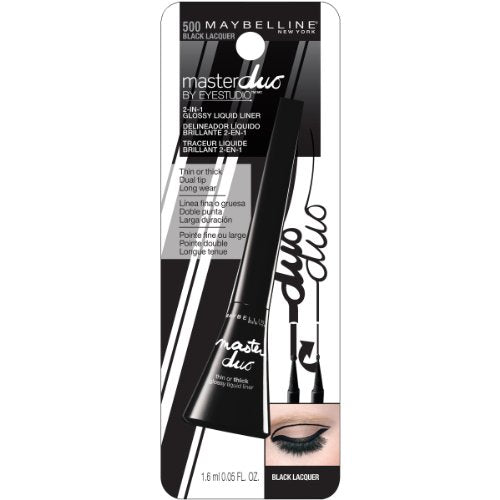 Maybelline New York Eye Studio Master Duo Glossy Liquid Liner, Black Lacquer, 0.05 Fluid Ounce Beauty & Personal Care MAYBELLINE