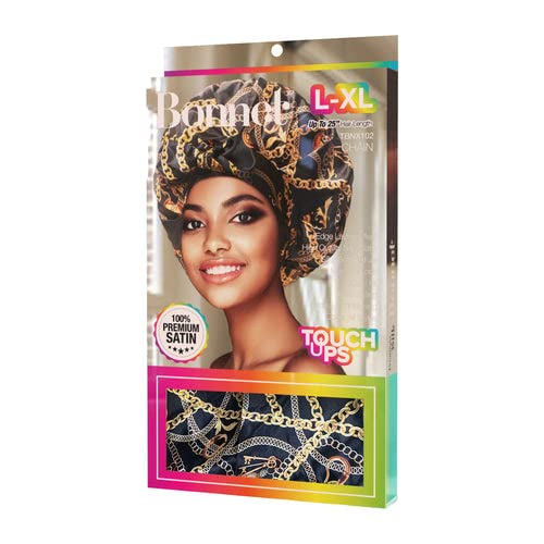 TouchUps Premium 100% Satin Hair Bonnet Sleeping Silky Soft Adjustable Styling Wrap Bonnet All Types Maintain Natural Health Beauty and Personal Care TouchUps