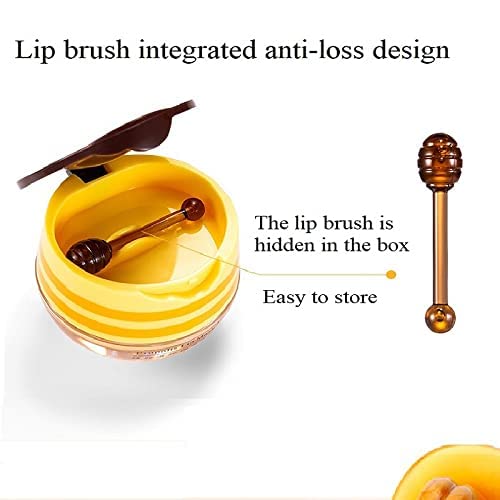 2PCS Honey Balm Lip Balm, Lip Masks for Dry and Cracked Lips with Brush, Lip Exfoliator & Moisturizer, Reduces Lips Lines & Lightens Lips Beauty & Personal Care incstirup