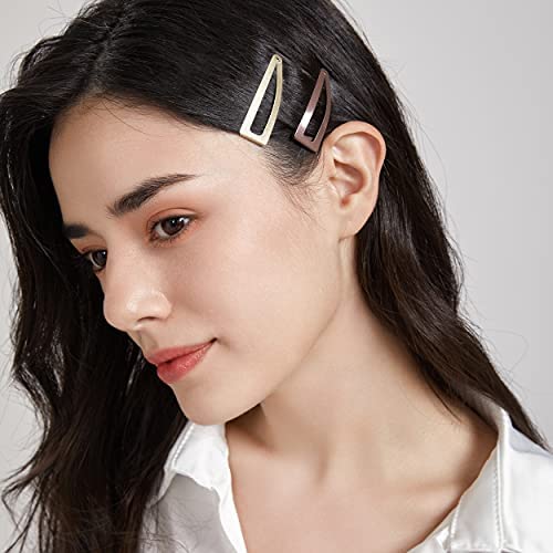 Dofash Double Grips 4.5CM/1.77 Inch Small Hair Clips Hair Barrettes Snap Clips Metal Accessories For Woman-6 Count (Brown) Beauty & Personal Care Dofash