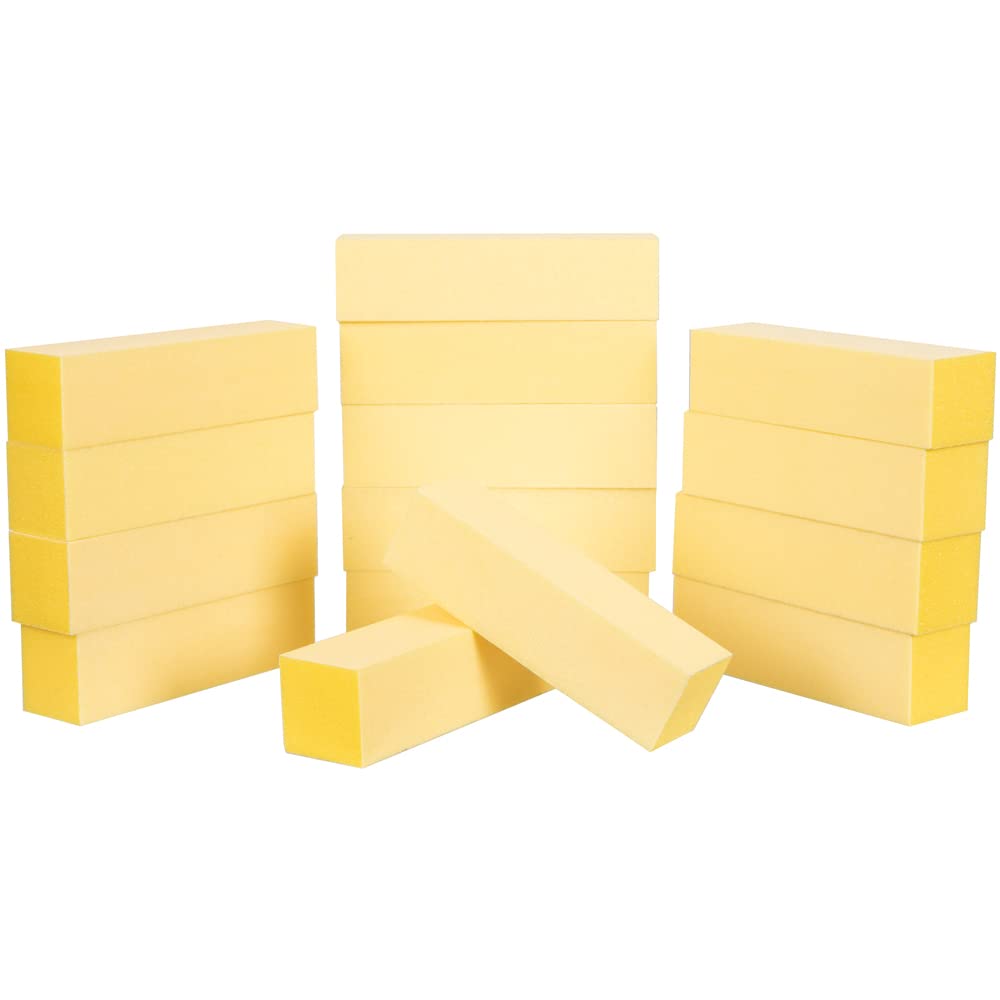 ForPro Professional Collection Yellow Pedicure Block, 220/220 Grit, Three-Sided Pedicure Nail Buffer, 3.75”L x 1”W x 1”H, Yellow, 15-Count Beauty & Personal Care ForPro Professional Collection