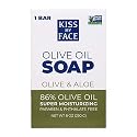 Kiss My Face Pure Olive Oil Soap with Aloe Vera, Moisturizing Bar Soap, 8 oz Bars, Olive & Aloe, 64 Ounce, 8 Pack (Packaging May Vary) Beauty & Personal Care Kiss My Face
