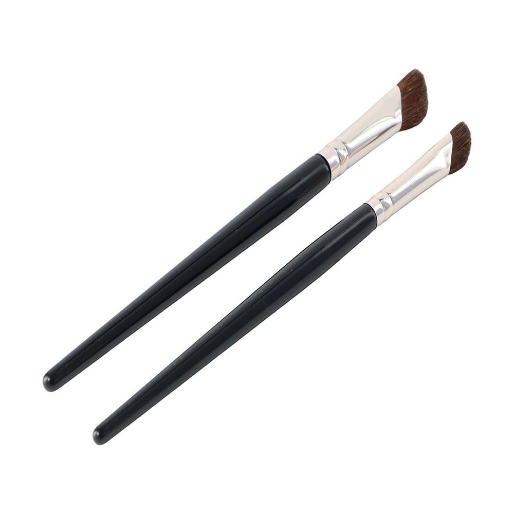 2PCS Angled Shading Eyeshadow Makeup Brush - Eye Brow Bone Highlighter, Nose Contour Brush, Small Soft Natural Horse Bristle Slanted, 6 in Long Beauty & Personal Care Kopida