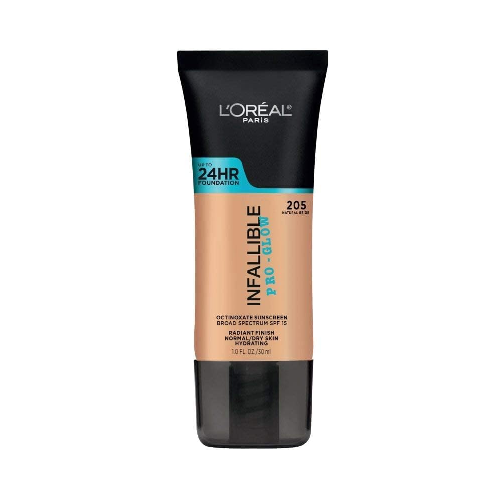 L'Oreal Paris Makeup Infallible Up to 24HR Pro-Glow Foundation, Natural Beige, 1 fl oz. Beauty & Personal Care L'Oreal Paris