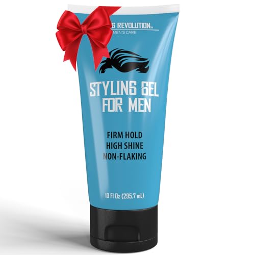 Hair Gel for Men Strong Hold - Mens Hair Gel Extra Strength - Styling Gel for Hair Clear Hair Gel - Firm Hold Gel Hair High Shine Non-Flaking Curly Beauty & Personal Care Viking Revolution