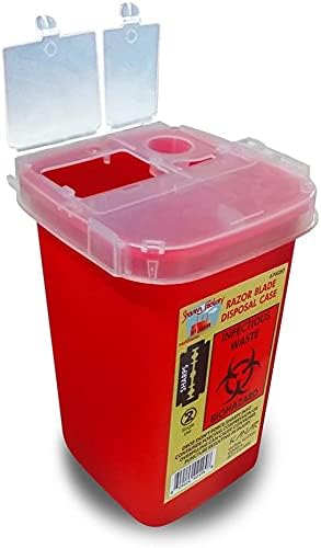 The Shave Factory Blade Dispenser, sharps container, needle disposal containers, sharps disposal container, razor blade disposal container, for home Beauty and Personal Care the shave factory