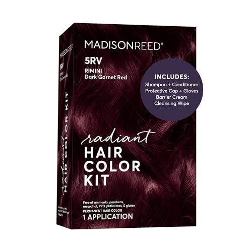 Madison Reed Radiant Hair Color Kit - 5RV Dark Garnet Red with Vibrant Red Violet Tones (Rimini Garnet), Vivid Permanent Hair Dye for Bold Color Beauty & Personal Care Madison Reed