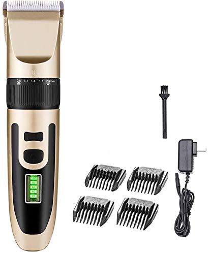 GLESVOWIO Hair Clipper Rechargeable Professional Electric Power Display Razor Child Adult Cordless Trimmer for Style Haircutting At Home-Gold Beauty and Personal Care GLESVOWIO