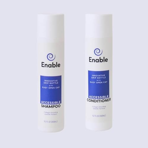 Enable Shampoo & Conditioner Bundle - Hair Growth Support, Sulfate-Free for All Hair Types, Accessible Bottles with Citrus Scent, Swertia Japonica Beauty & Personal Care Enable